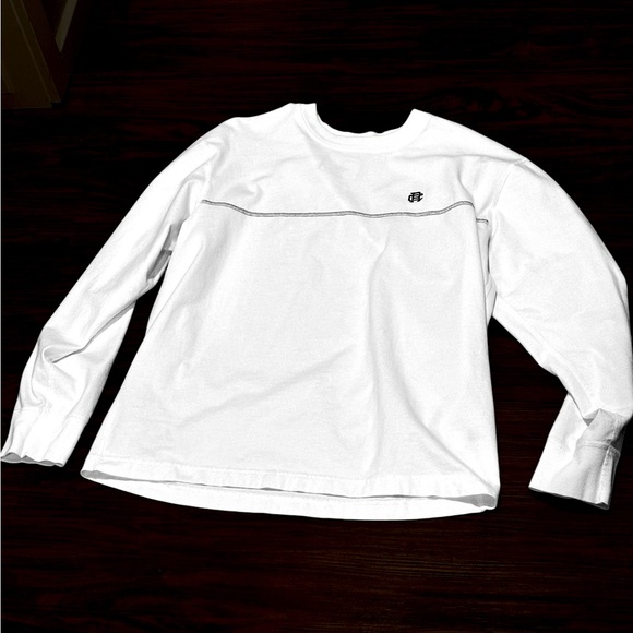 Reigning Champ Contrast Stitch Long Sleeve Sweatshirt Men’s Crewneck White - Picture 1 of 5